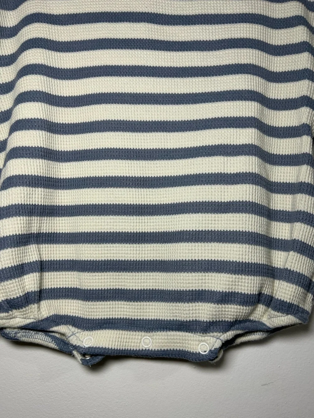 Tullabee Striped Baby Romper Top in Cream and Navy
